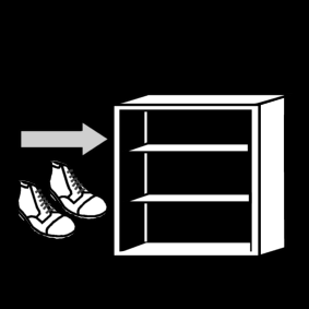 schoenen in kast doen